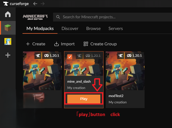 Step1: CurseForge ダウンロード画面の例
